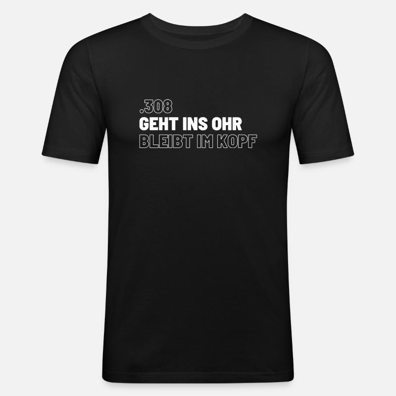 308 - Männer Slim Fit T-Shirt - Schwarz