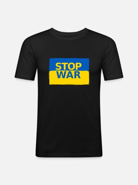 ukrainian flage 02 - Männer Slim Fit T-Shirt - Schwarz