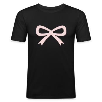 Pink Bow - Men's Slim Fit T-Shirt - black - Front - Nik (191cm)