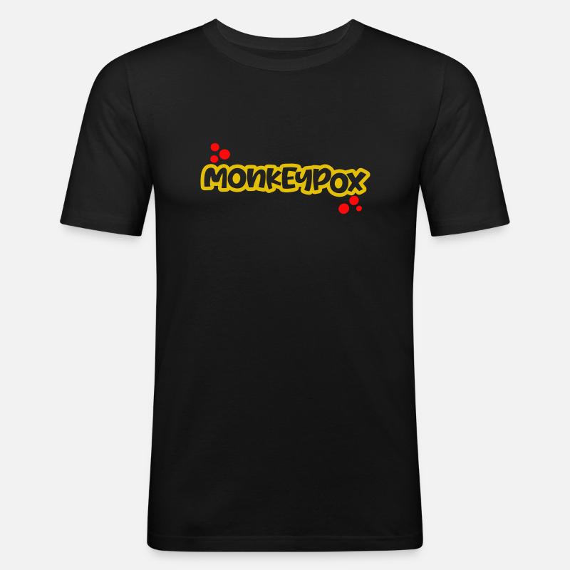 monkeypox ROTCURRY - Männer Slim Fit T-Shirt - Schwarz