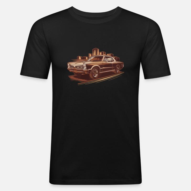 1966 GTO Oldtimer Altes Auto - Männer Slim Fit T-Shirt - Schwarz