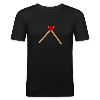 Heart matches - Men's Slim Fit T-Shirt - black - Front - Nik (191cm)