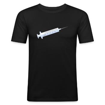 Spritze - Männer Slim Fit T-Shirt - Schwarz - Vorne - Nik (191cm)