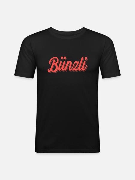 Bünzli - Männer Slim Fit T-Shirt - Schwarz