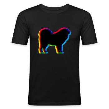 CMYK Tibetdogge / Do Khyi / Mastiff - Männer Slim Fit T-Shirt - Schwarz - Vorne - Nik (191cm)