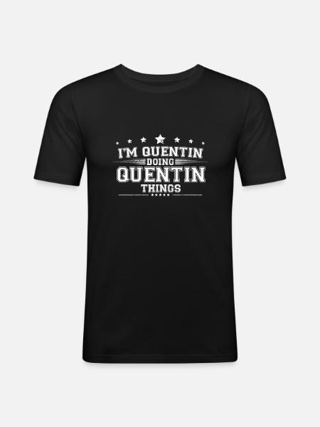 Quentin - T-shirt près du corps Homme - noir