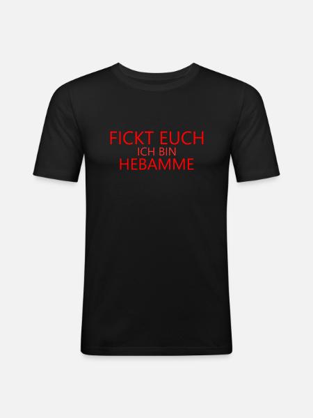 Hebamme - Männer Slim Fit T-Shirt - Schwarz