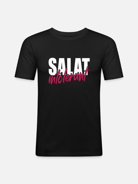 Salat Intolerant - Männer Slim Fit T-Shirt - Schwarz