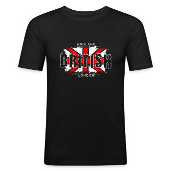 England, British, London, UK Flag, UK, Flag - Men's Slim Fit T-Shirt - black - Front - Nik (191cm)