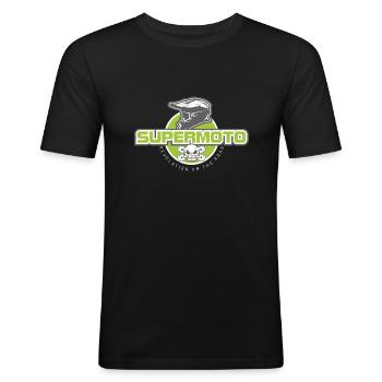 Casque de singe SUPER MOTO - T-shirt près du corps Homme - noir - Devant - Nik (191cm)