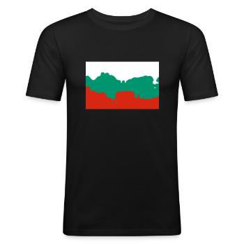 Bulgarie - T-shirt près du corps Homme - noir - Devant - Nik (191cm)