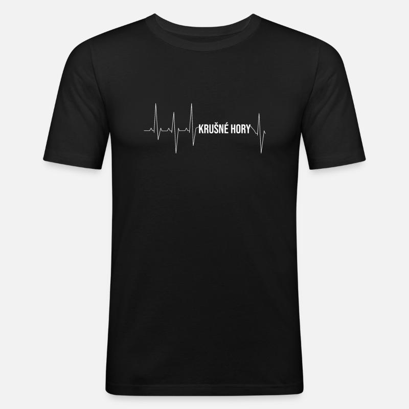 Krušné hory - Männer Slim Fit T-Shirt - Schwarz