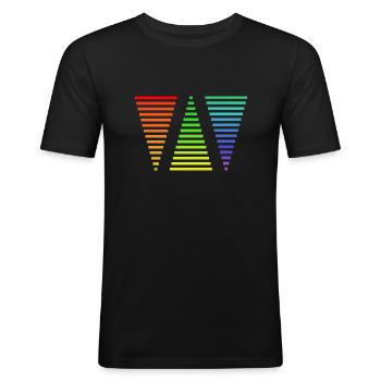 M-AX Color Volume - Men's Slim Fit T-Shirt - black - Front - Nik (191cm)