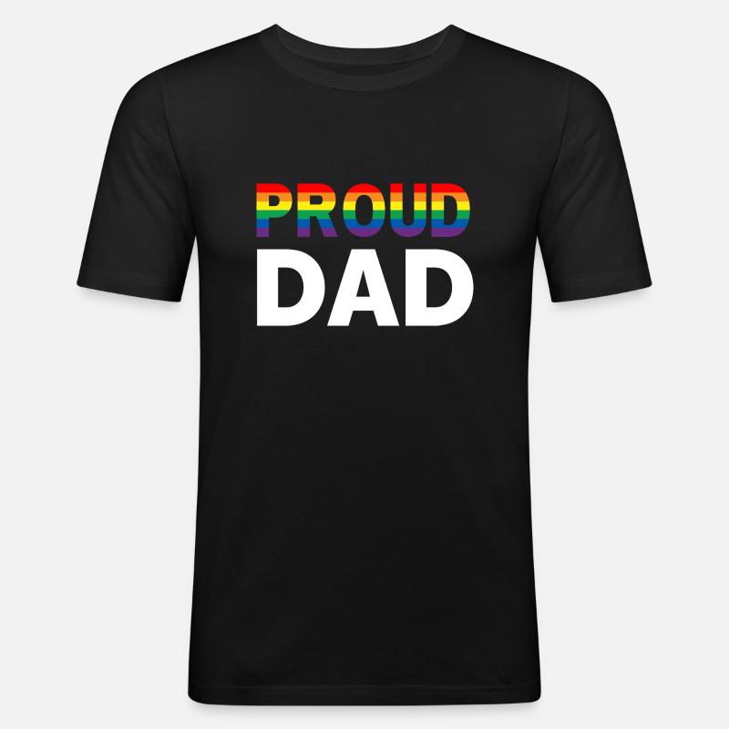 Proud Dad Pride - Männer Slim Fit T-Shirt - Schwarz
