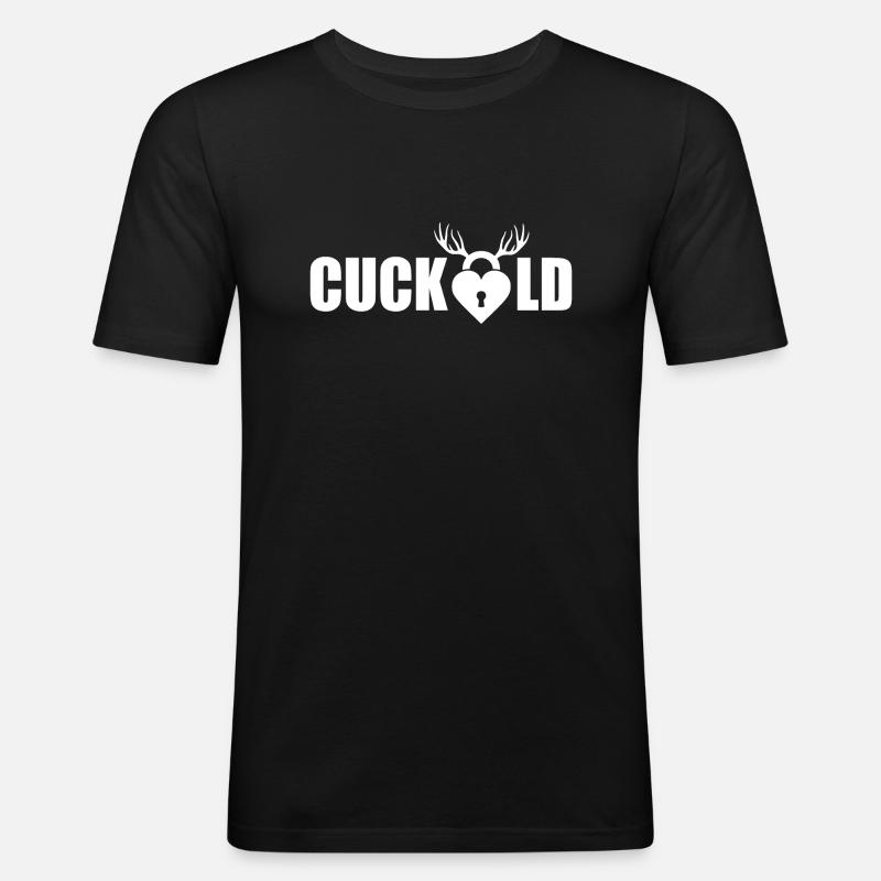 Cuckold - Männer Slim Fit T-Shirt - Schwarz