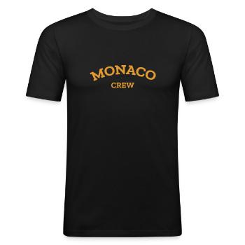 Monaco Crew - Monte Carlo - Mer Méditerranée - T-shirt près du corps Homme - noir - Devant - Nik (191cm)
