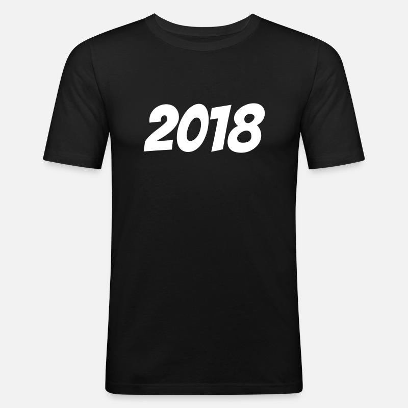 2018 - Männer Slim Fit T-Shirt - Schwarz