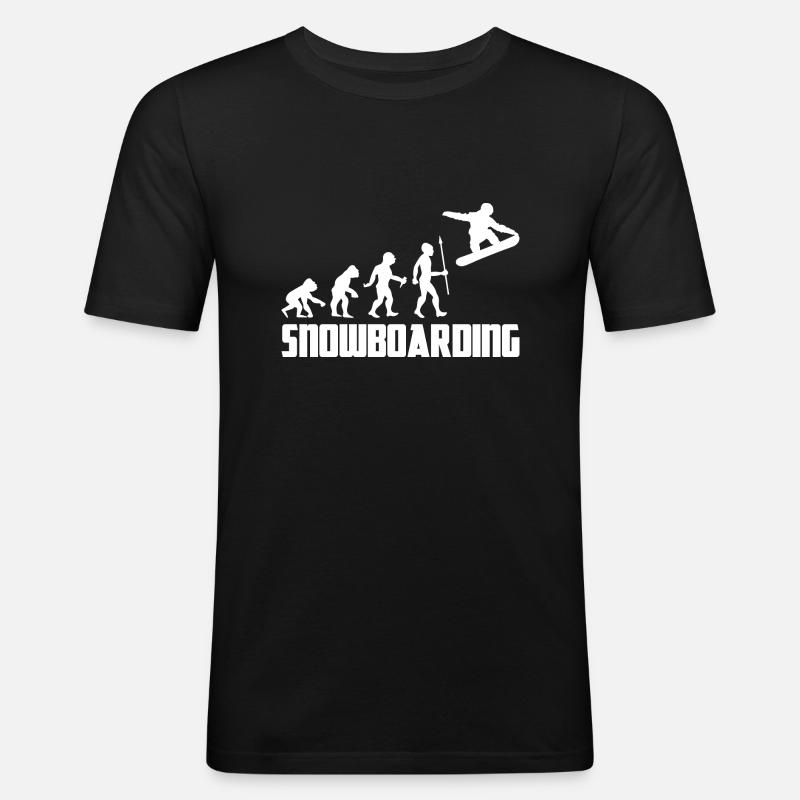 Snowboarder Snowboarder Winter Evolution Snow - T-shirt près du corps Homme - noir