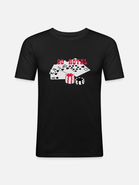 Royal Flush GO ROYAL - Männer Slim Fit T-Shirt - Schwarz