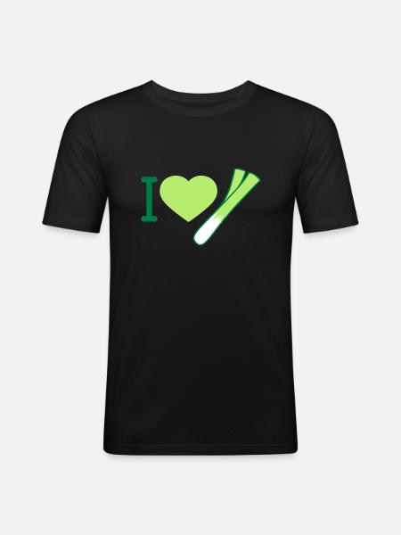 I love leeks - Men's Slim Fit T-Shirt - black