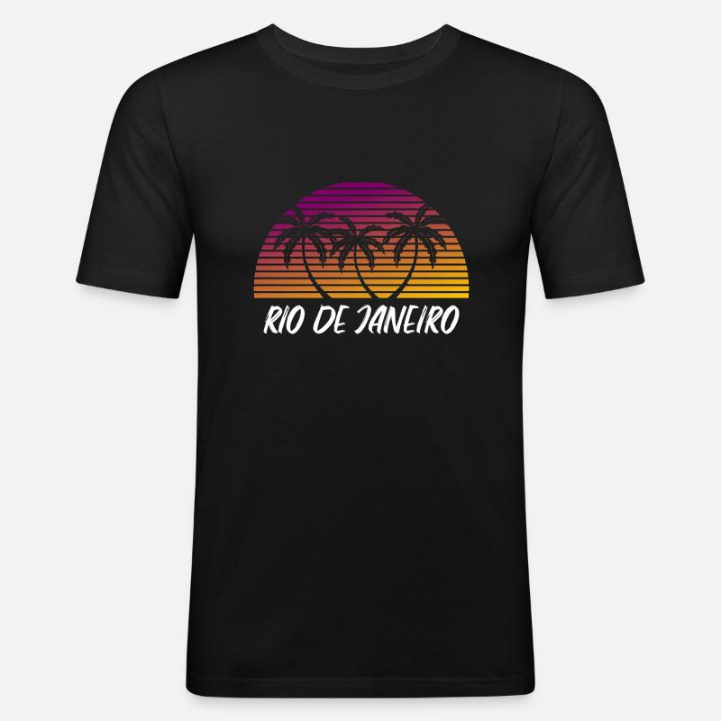 Rio de Janeiro - Männer Slim Fit T-Shirt - Schwarz