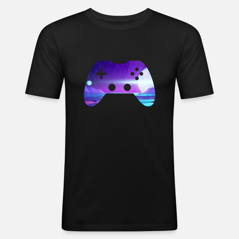 controller - Männer Slim Fit T-Shirt - Schwarz