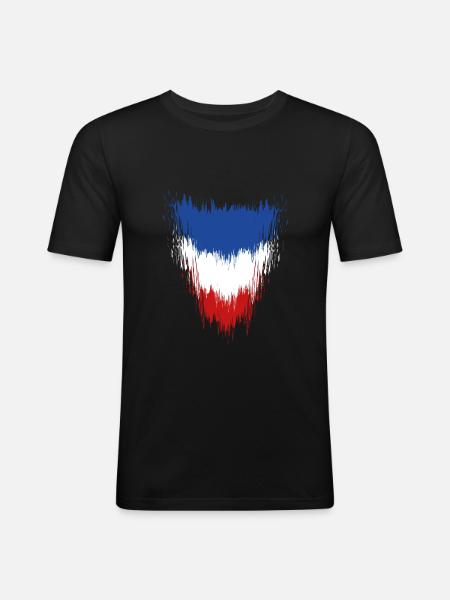 Proud to be French! - Men's Slim Fit T-Shirt - black