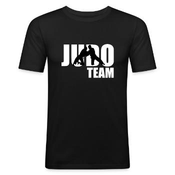 Judo-Team - Männer Slim Fit T-Shirt - Schwarz - Vorne - Nik (191cm)