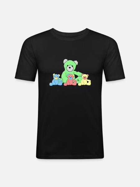 Teddy - T-shirt près du corps Homme - noir