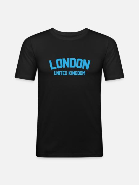 Londres, Royaume-Uni - T-shirt près du corps Homme - noir