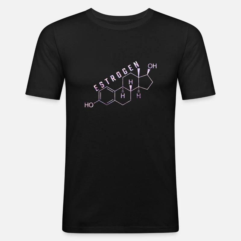 Östrogen-Molekül - Männer Slim Fit T-Shirt - Schwarz