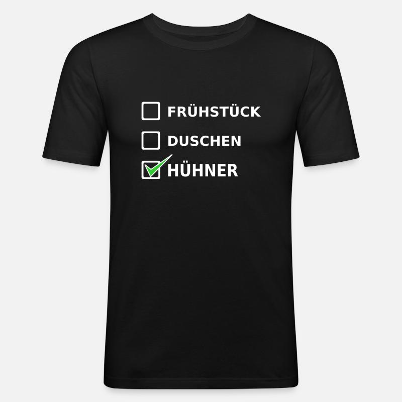 Hühner - Männer Slim Fit T-Shirt - Schwarz