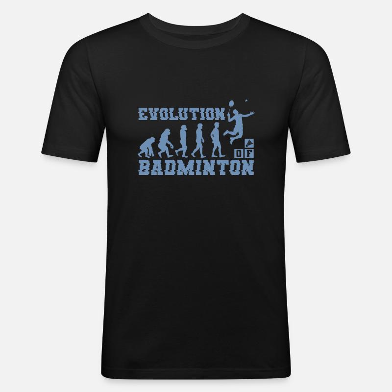 Badminton Evolution Silhouette - Männer Slim Fit T-Shirt - Schwarz