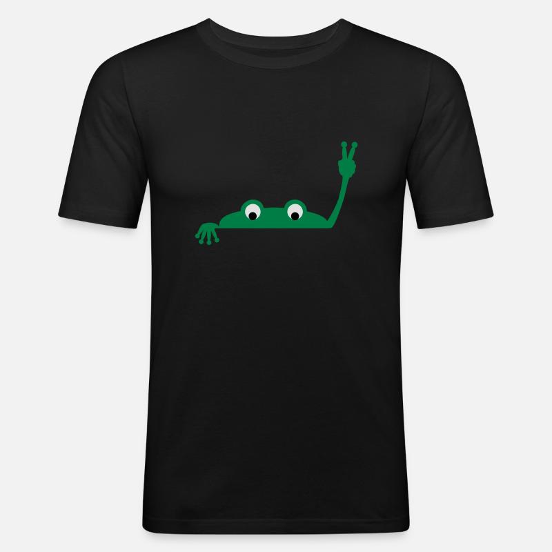 Frog face - Männer Slim Fit T-Shirt - Schwarz
