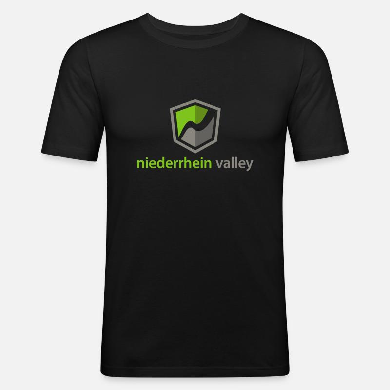 Niederrhein Valley - Männer Slim Fit T-Shirt - Schwarz