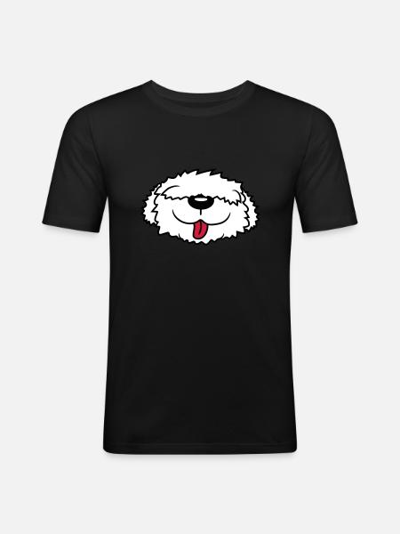 Bobtail dog face - Men's Slim Fit T-Shirt - black