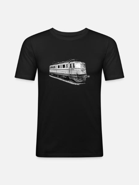 Lokomotive_Schweiz - Men's Slim Fit T-Shirt - black