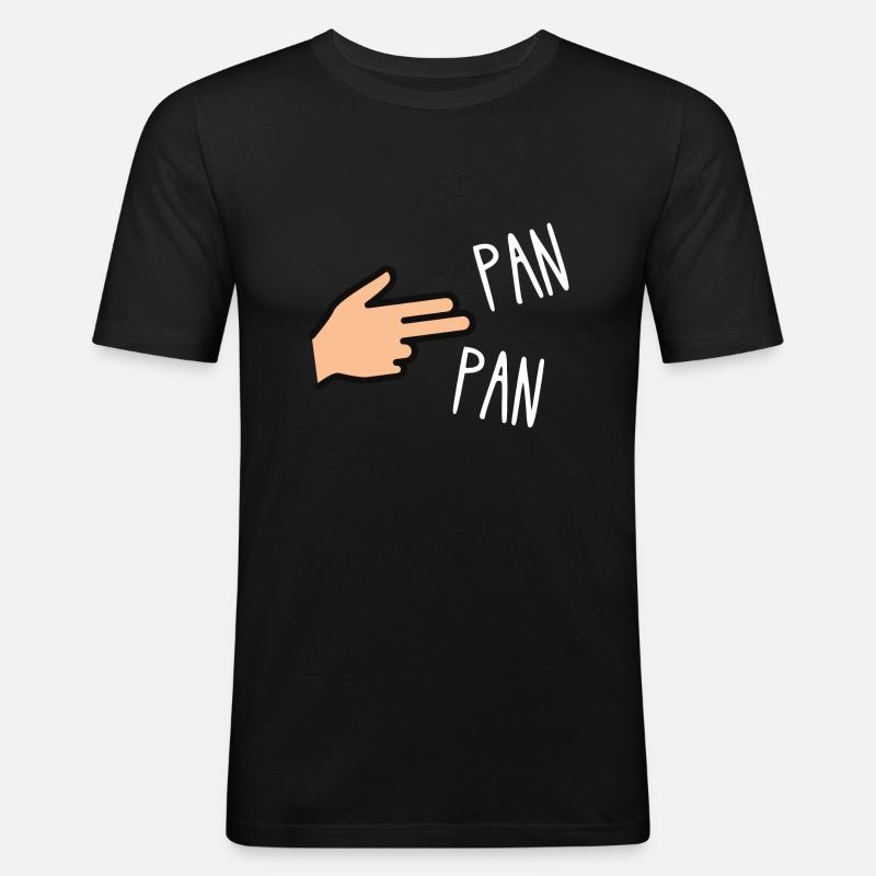 pan pan - T-shirt près du corps Homme - noir