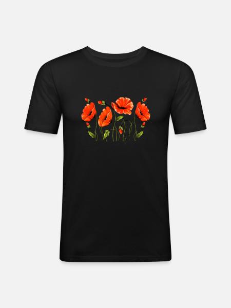 Flowers - Men's Slim Fit T-Shirt - black