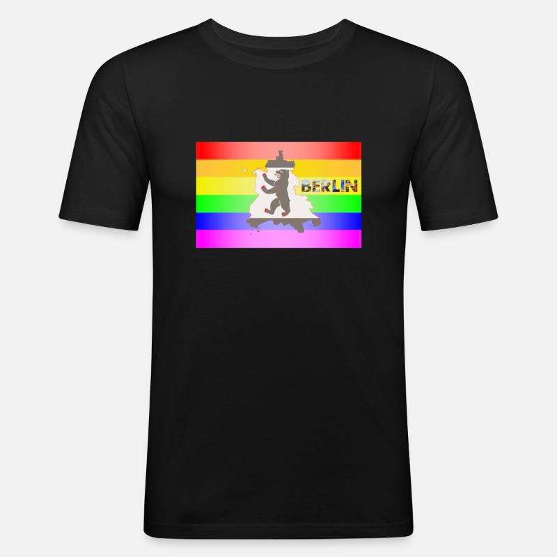 CSD Berlin Gay Pride - Männer Slim Fit T-Shirt - Schwarz