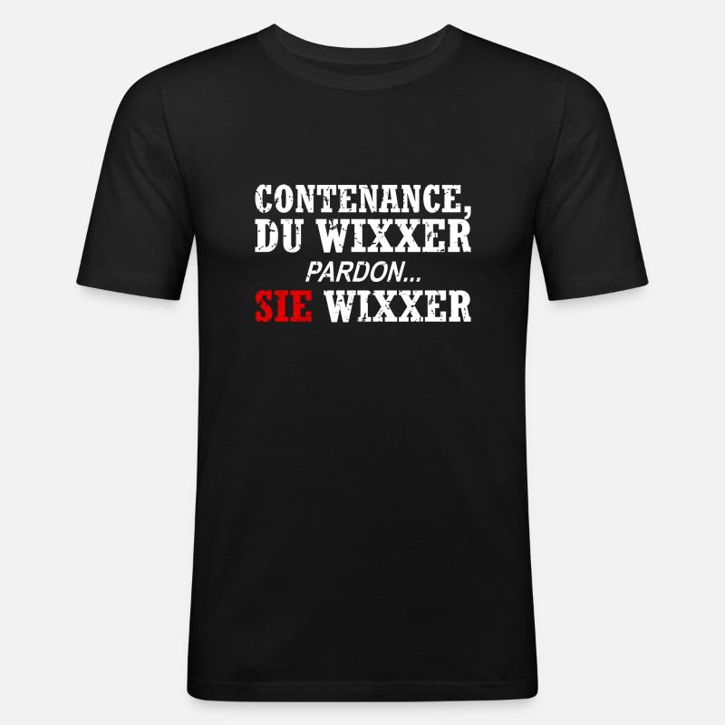 Contenance, Du Wixxer - Männer Slim Fit T-Shirt - Schwarz