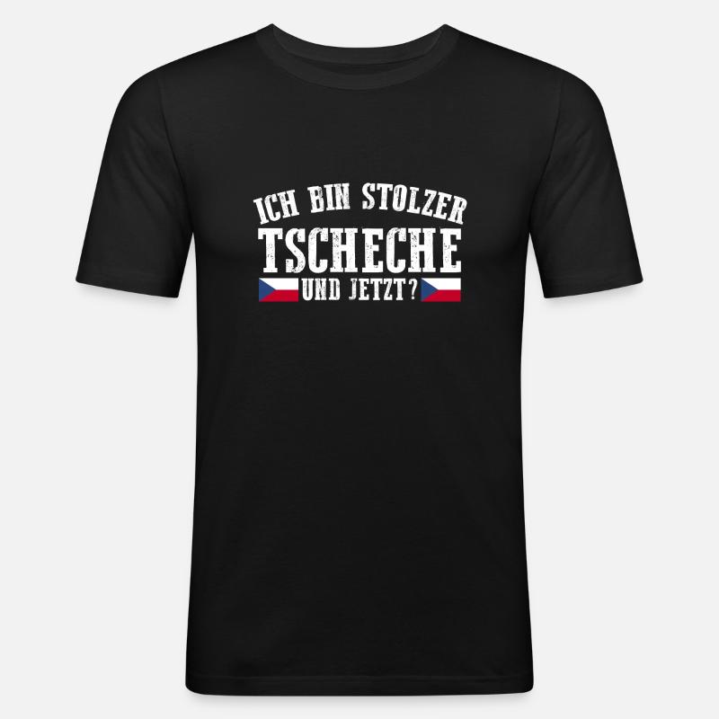 Tschechen Tschechisch Tschechien - Männer Slim Fit T-Shirt - Schwarz