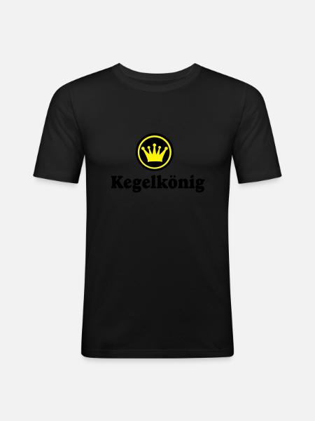 kegeln - Männer Slim Fit T-Shirt - Schwarz