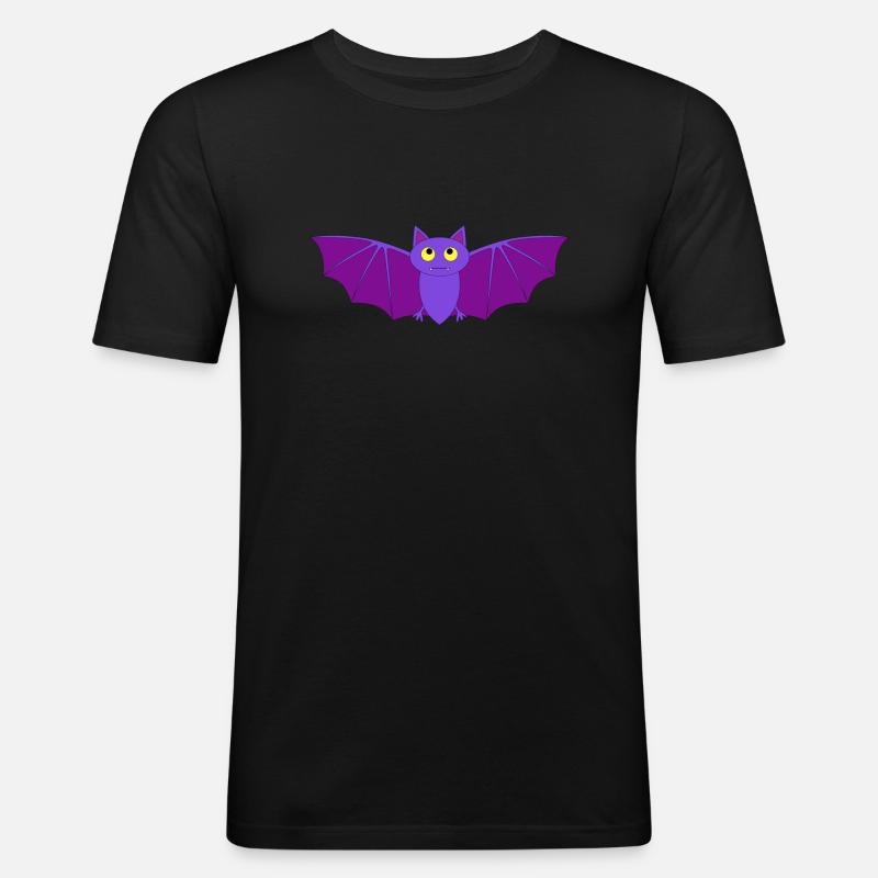 Fledermaus - Männer Slim Fit T-Shirt - Schwarz