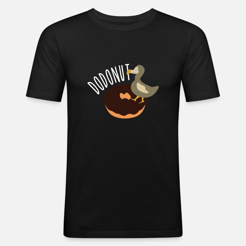 Dodo Donut Lustiger Wortwitz - Männer Slim Fit T-Shirt - Schwarz