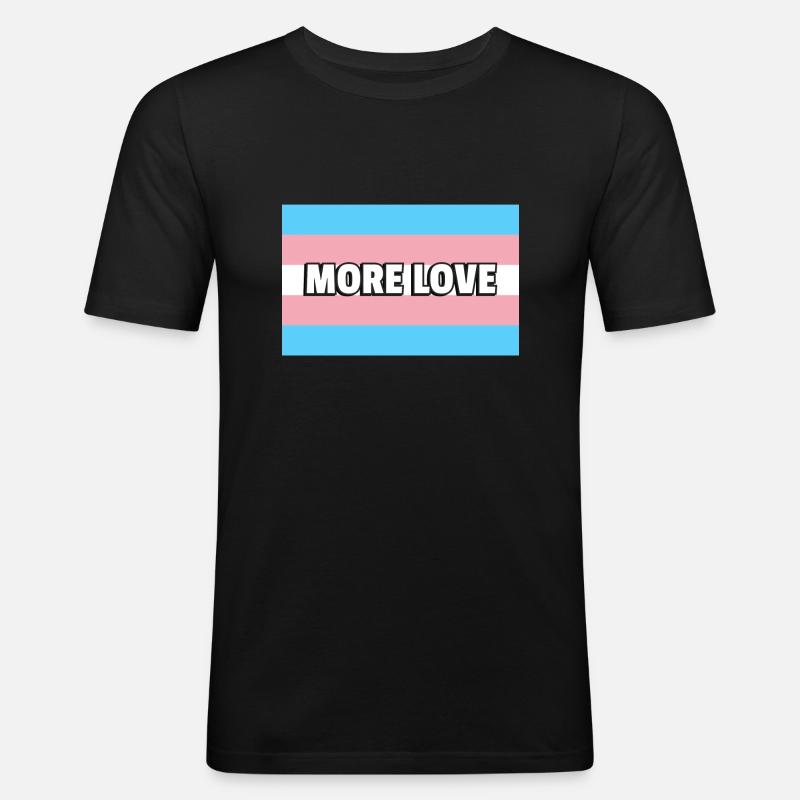 Trans Pride MEHR LIEBE - Männer Slim Fit T-Shirt - Schwarz