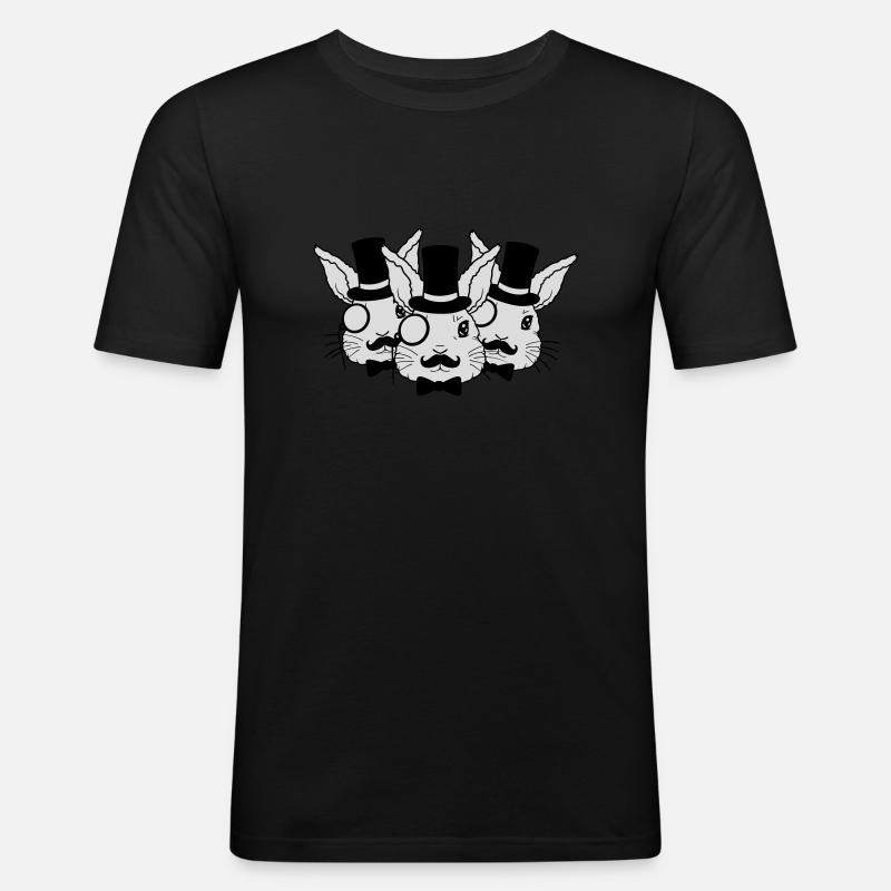 Team Sir Hasen Freunde - Männer Slim Fit T-Shirt - Schwarz