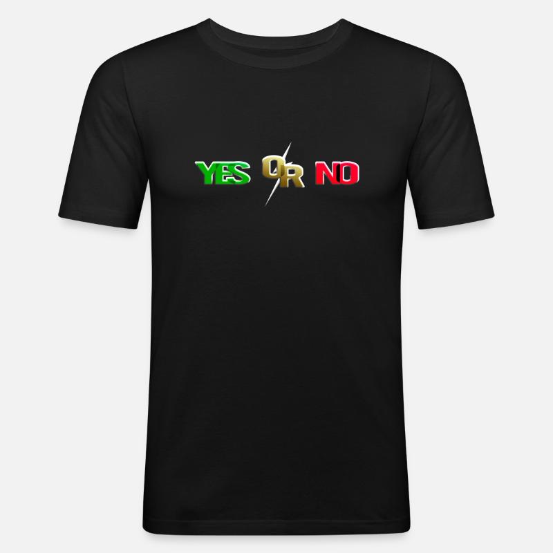 Ja oder Nein (versus) - Männer Slim Fit T-Shirt - Schwarz