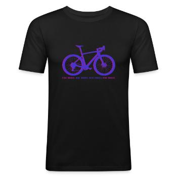Gravel Bike Lila Rennrad Fahrrad lustiges Geschenk - Männer Slim Fit T-Shirt - Schwarz - Vorne - Nik (191cm)