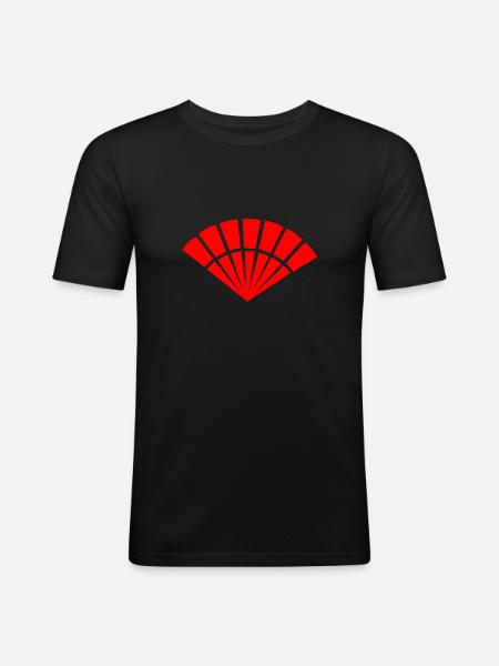 Japanese symbol, fan - Men's Slim Fit T-Shirt - black